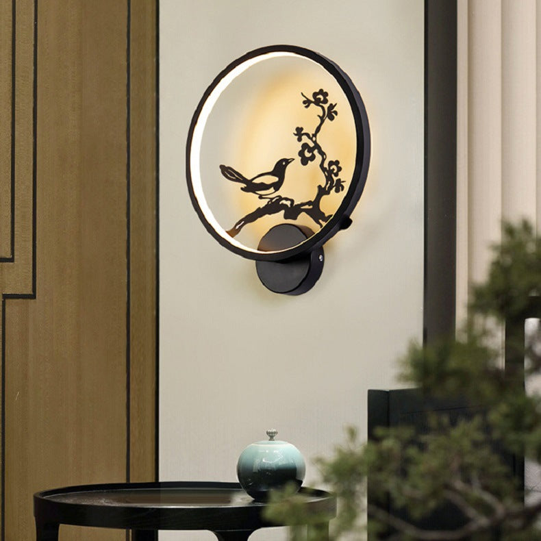 Lampa de veghe, pentru masa sau perete, veioza cu iluminare led, 3D, 3W, conectare la priza, model pasare luminoasa 300x15x325