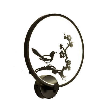 Lampa de veghe, pentru masa sau perete, veioza cu iluminare led, 3D, 3W, conectare la priza, model pasare luminoasa 300x15x325