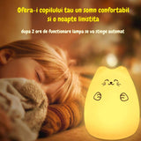 Lampa de veghe portabila cu 7 culori de LEDuri, silicon BPA - free, USB, touch - control, temporizator, lampa de noapte pisicuta fericita - BUZ.RO
