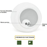 Lampa de veghe portabila cu 7 culori de LEDuri, silicon BPA-free, USB, touch-control, temporizator, lampa de noapte pisicuta fericita