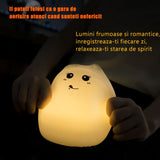 Lampa de veghe portabila, pisicuta, cu 7 culori de LEDuri, silicon BPA - free, USB, touch - control, telecomanda, temporizator, lampa de noapte - BUZ.RO