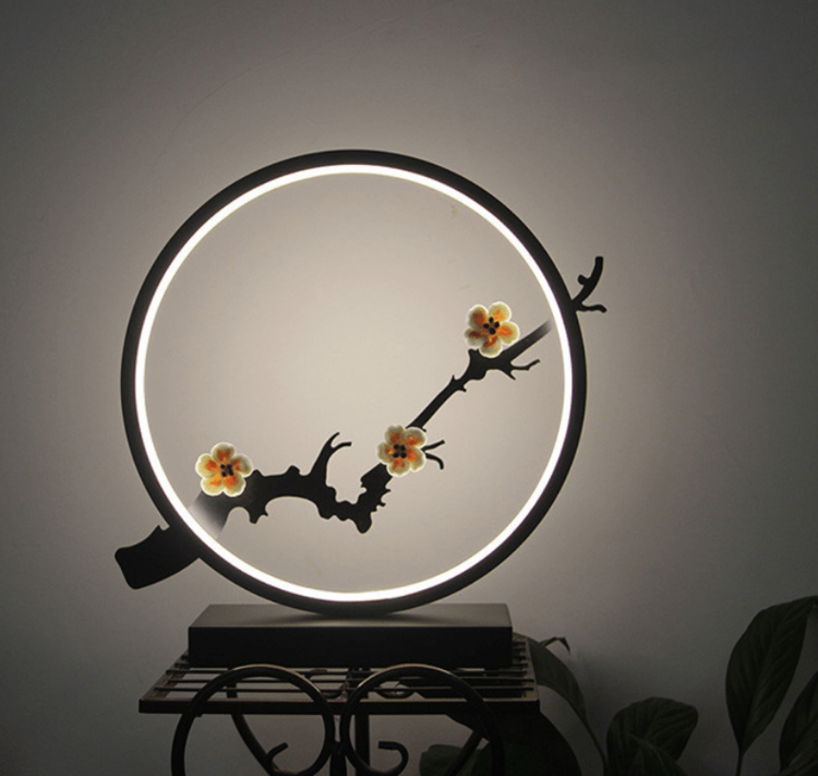 Lampa de veghe, veioza cu iluminare led, 3D, 3W, conectare la priza, model flori luminoase 300x15x325 mm