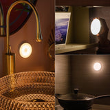 Lampa LED cu senzori de miscare, incarcare USB, portabila, pentru dressing, hol, scari, dulap de bucatarie, garaj, camera bebelusului, lumina calda - BUZ.RO