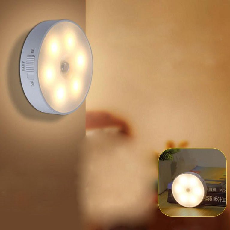 Lampa LED cu senzori de miscare, incarcare USB, portabila, pentru dressing, hol, scari, dulap de bucatarie, garaj, camera bebelusului, lumina calda - BUZ.RO