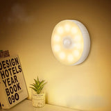 Lampa LED cu senzori de miscare, incarcare USB, portabila, pentru dressing, hol, scari, dulap de bucatarie, garaj, camera bebelusului, lumina calda - BUZ.RO