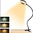 Lampa LED de birou, cu clema, 3 intensitati lumina 4000K, reglabila, flexibila, 360 grade, neagra - BUZ.RO