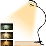 Lampa LED de birou, cu clema, 3 intensitati lumina 4000K, reglabila, flexibila, 360 grade, neagra - BUZ.RO