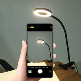 Lampa LED de birou, cu clema, 3 intensitati lumina 4000K, reglabila, flexibila, 360 grade, neagra - BUZ.RO