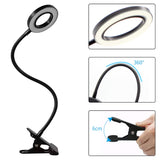 Lampa LED de birou, cu clema, 3 intensitati lumina 4000K, reglabila, flexibila, 360 grade, neagra