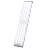 Lampa LED inteligenta, cu senzori de miscare, incarcare USB, magnetica, cu telecomanda, pentru dressing, hol, scari, dulap de bucatarie, baie, garaj, 60 LED - uri, alb rece - BUZ.RO