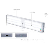 Lampa LED inteligenta, cu senzori de miscare, incarcare USB, magnetica, cu telecomanda, pentru dressing, hol, scari, dulap de bucatarie, baie, garaj, 60 LED - uri, alb rece, buz - BUZ.RO