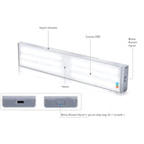 Lampa LED inteligenta, cu senzori de miscare, incarcare USB, magnetica, cu telecomanda, pentru dressing, hol, scari, dulap de bucatarie, baie, garaj, 60 LED-uri, alb rece, buz