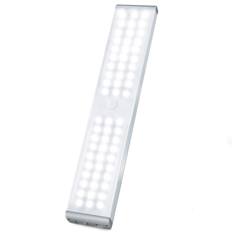 Lampa LED inteligenta, cu senzori de miscare, incarcare USB, magnetica, cu telecomanda, pentru dressing, hol, scari, dulap de bucatarie, baie, garaj, 60 LED-uri, alb rece, buz