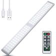 Lampa LED inteligenta, cu senzori de miscare, incarcare USB, magnetica, cu telecomanda, pentru dressing, hol, scari, dulap de bucatarie, baie, garaj, 80 LED - uri, alb rece - BUZ.RO