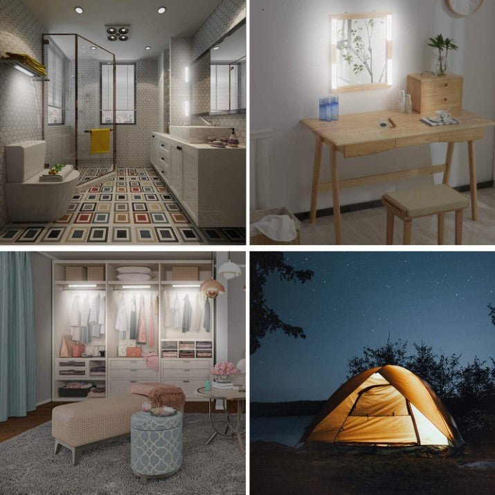 Lampa LED inteligenta, cu senzori de miscare, incarcare USB, magnetica, cu telecomanda, pentru dressing, hol, scari, dulap de bucatarie, baie, garaj, 80 LED - uri, alb rece - BUZ.RO