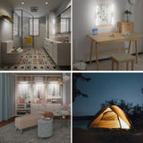 Lampa LED inteligenta, cu senzori de miscare, incarcare USB, magnetica, cu telecomanda, pentru dressing, hol, scari, dulap de bucatarie, baie, garaj, 80 LED-uri, alb rece