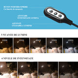 Lampa LED pentru citit, cu clema, 3 intensitati lumina 6500K, reglabila, flexibila, 360 grade, neagra