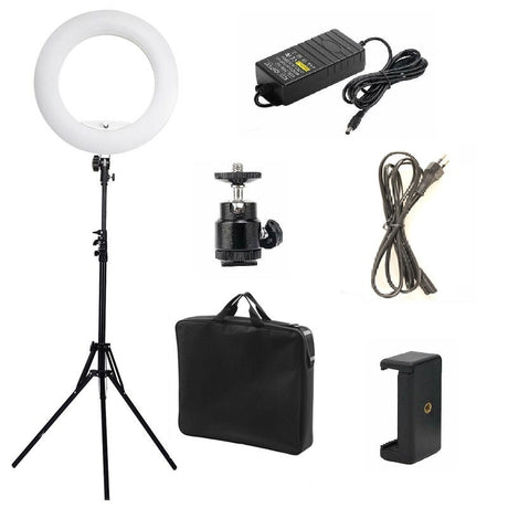 Lampa LED Profesionala circulara, ring light pentru MakeUP, foto/video, temperatura de culoare 3200K - 5500K, diametru 48.5 cm - BUZ.RO