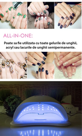 Lampa unghii, lampa uv, cu gel si semi, SUN 5, senzori, timer, 48w, afisaj LCD