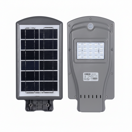 Lampa solara gradina, panou solar, 20w, surse led, 60 LED, tip buton, lumina, senzor voce, senzor uman, materia ABS+PC, impermeabila, IP65 - BUZ.RO