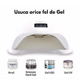 Lampa Unghii LED UV SUN 5 – 48W, Timer, Senzor Automat, Afișaj LCD - BUZ.RO