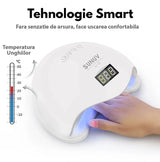 Lampa Unghii LED UV SUN 5 – 48W, Timer, Senzor Automat, Afișaj LCD - BUZ.RO