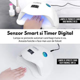 Lampa Unghii LED UV SUN 5 – 48W, Timer, Senzor Automat, Afișaj LCD - BUZ.RO