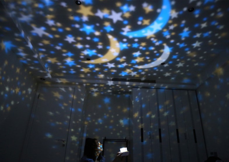 Lampa veghe constelatii proiector planete stele luna,  trepte de intensitate, proiectie univers