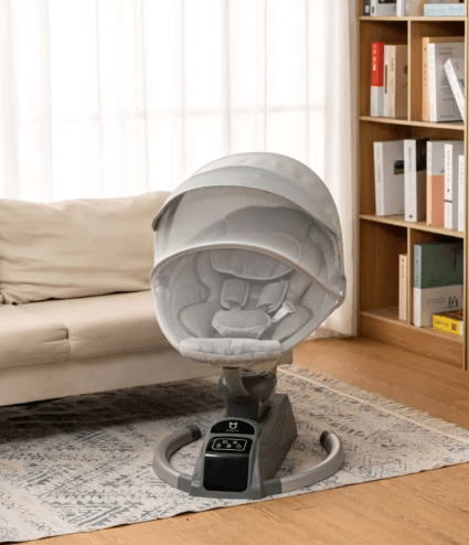 Leagan electric bebe, balansoar bebelusi, cu melodii, aplicatie monitorizare telefon, - BUZ.RO