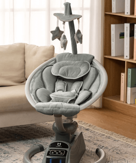 Leagan electric bebe, balansoar bebelusi, cu melodii, aplicatie monitorizare telefon, - BUZ.RO