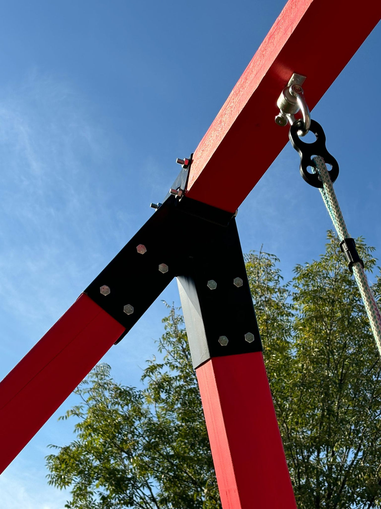 Leagan gradina, complex de leagane copii, set de joaca din lemn cu imbinari metalice si sistem de ancorare, rezistent pana la 150kg, 3 locuri