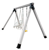 Leagan gradina, complex de leagane copii, set de joaca din lemn cu imbinari metalice si sistem de ancorare, rezistent pana la 150kg - BUZ.RO