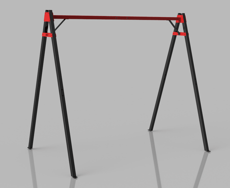 Leagan gradina copii/adulti, balansoar dublu de curte, metalic, cu accesorii incluse, cuib suspendat, 2,4x2,1m - BUZ.RO