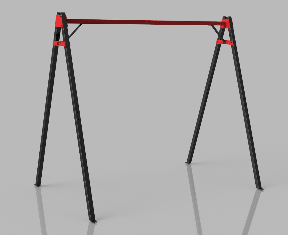 Leagan gradina copii/adulti, balansoar dublu de curte, metalic, cu accesorii incluse, cuib suspendat, 2,4x2,1m - BUZ.RO