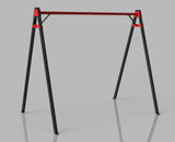 Leagan gradina copii/adulti, balansoar dublu de curte, metalic, cu accesorii incluse, cuib suspendat, 2,4x2,1m - BUZ.RO