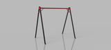Leagan gradina copii/adulti, balansoar dublu de curte, metalic, cu accesorii incluse, cuib suspendat, 2,4x2,1m - BUZ.RO