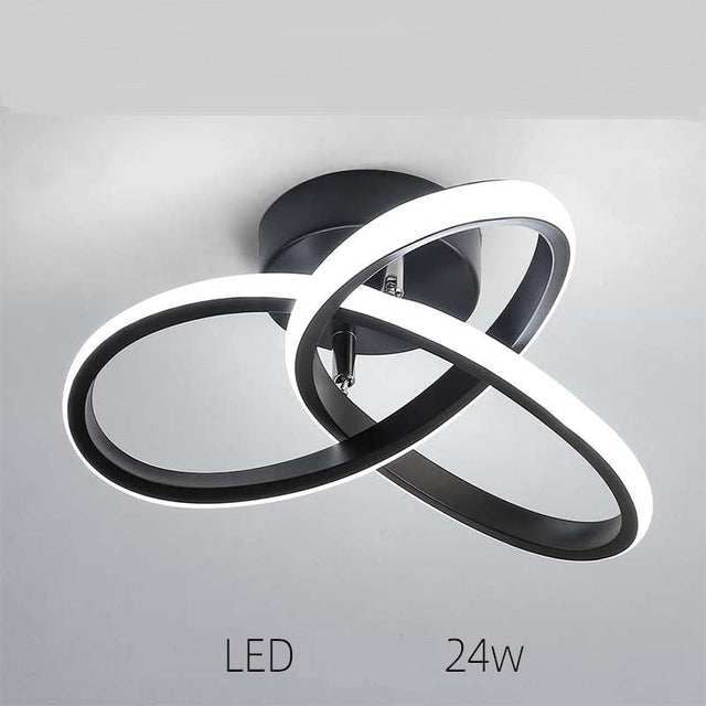 Lustra led, plafoniera led, aluminiu, 22W, 3 tipuri de lumina, diametru 24 cm, 220V, 1800Lm, negru - BUZ.RO