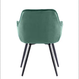 Masa bucatarie cu scaune, set living/dinning, picioare metalice, blat lemn, husa catifea, moderne, 6 persoane - BUZ.RO