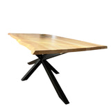 Masa bucatarie din lemn masiv cu picioare metalice, living/dinning, 200x100x77cm - BUZ.RO