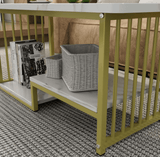 Masa cafea, masa din imitatie de marmura, alb cu auriu, dimensiune 120x60x42 cm - BUZ.RO