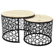 Masa cafea rotunda , set masute de living rotunde , 2 piese , cu blat lemn, extensibila - BUZ.RO