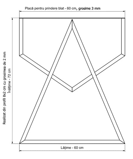 Masa cu blat din pal, cu picioare metal, set Larisa - BUZ.RO