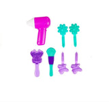 Oglinda de machiaj cu led copii, masa si accesorii fetite cu sunete , lumini , accesorii , 16 piese