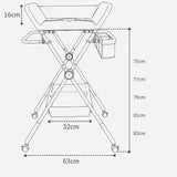 Masa de infasat si schimbat scutecele, multifunctionala, pliabila, cu cos de depozitare, roz, 77x 59 cm - BUZ.RO