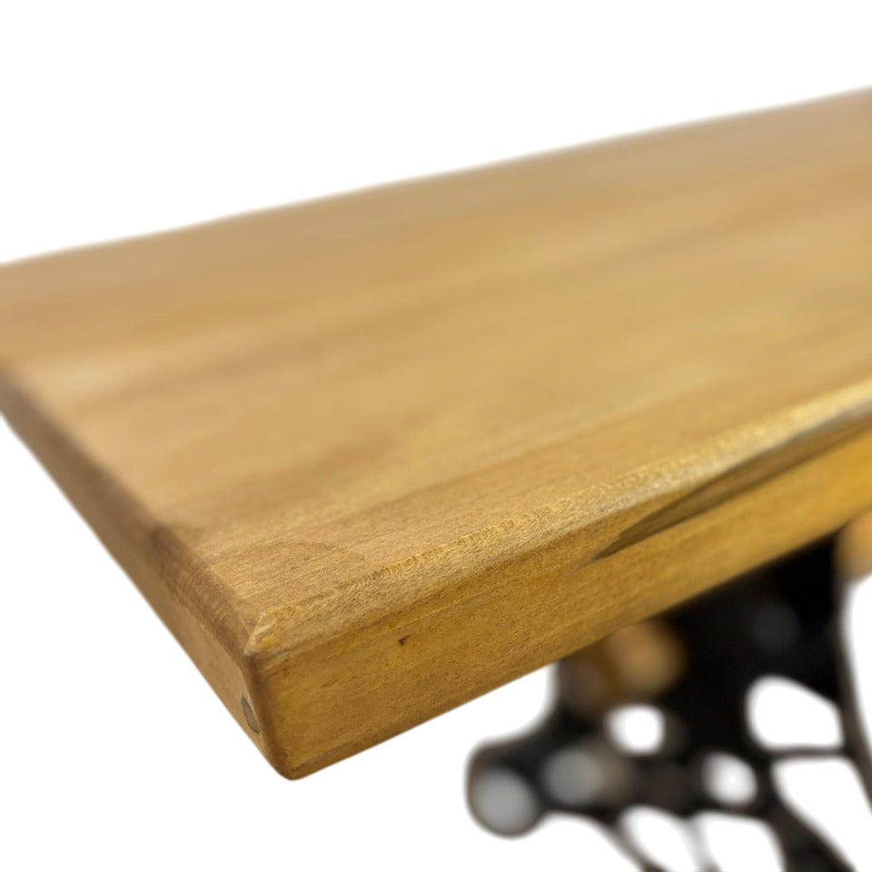 Masa din lemn masiv tei, cu picioare masa metal, 240 L* 100 l* 80 H cm, Mia, fabricat in Romania