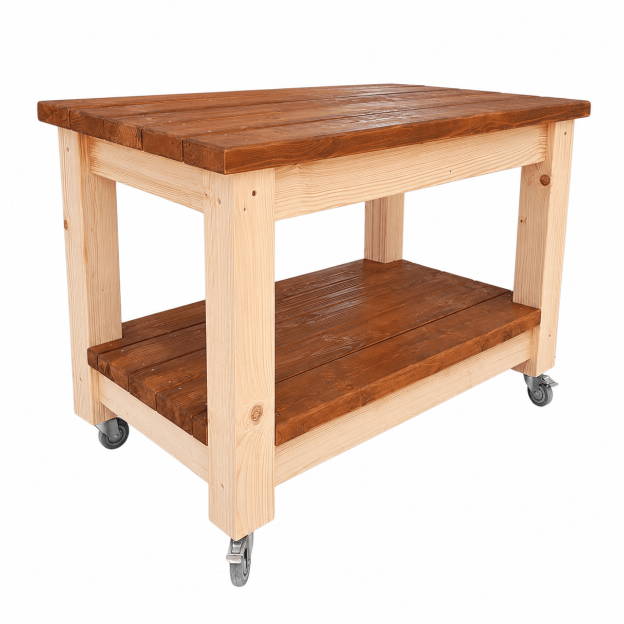 Masa Gratar ,Carucior BBQ ,lemn masiv, roti, terasa 120x71x86 - BUZ.RO