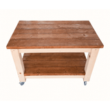 Masa Gratar ,Carucior BBQ ,lemn masiv, roti, terasa 120x71x86 - BUZ.RO
