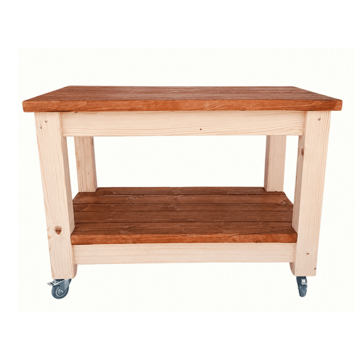 Masa Gratar ,Carucior BBQ ,lemn masiv, roti, terasa 120x71x86 - BUZ.RO