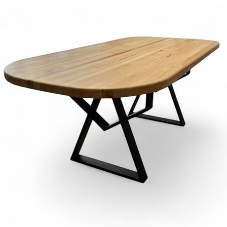 Masa lemn de tei, cu picioare metal, 200x95x78 cm, Elisabeta - BUZ.RO