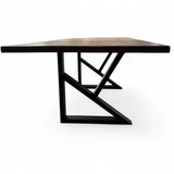 Masa lemn de tei, cu picioare metal, 200x95x78 cm, Liz - BUZ.RO